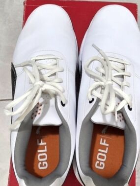 Puma White and Gray Men's Golf Sneakers